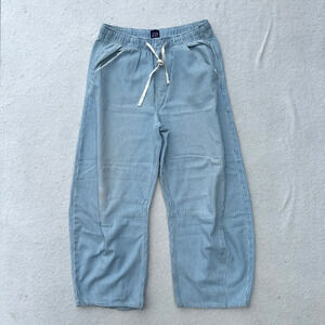 GAP Mid Rise UltraSoft Denim Stripe Easy Horseshoe Jeans Women's S Blue